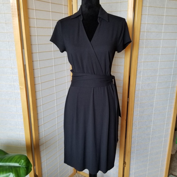 Ann Taylor Dresses & Skirts - Navy Knit Faux Wrap Dress